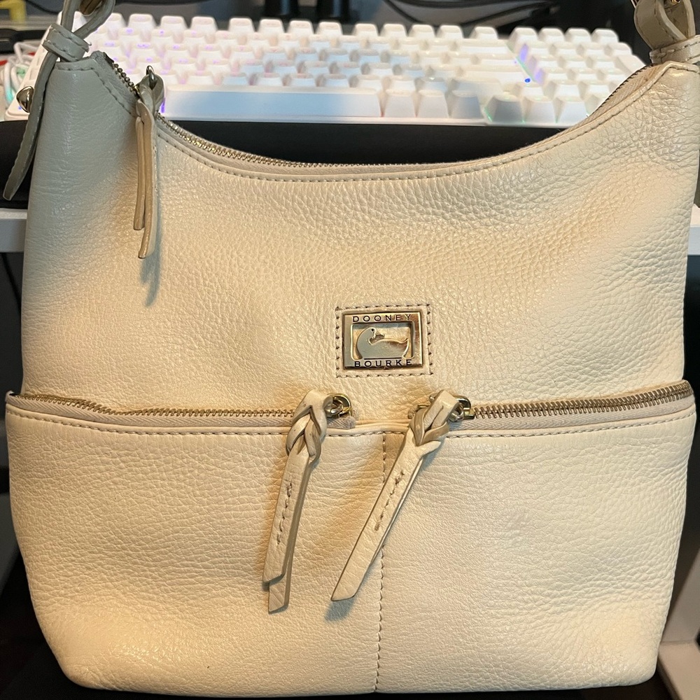Dooney & Bourke Dillon Pebbled Leather Hobo - cream